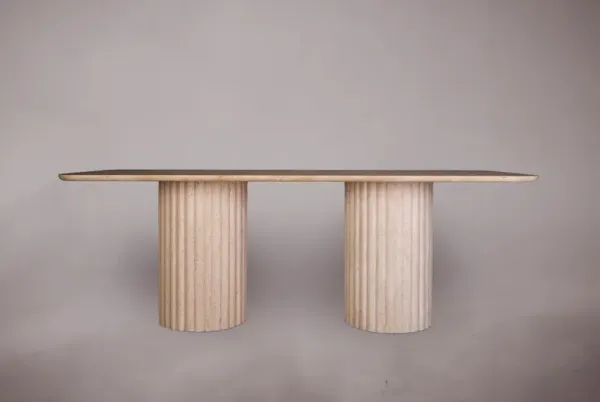 Rectangular Travertine Dining Table 76"