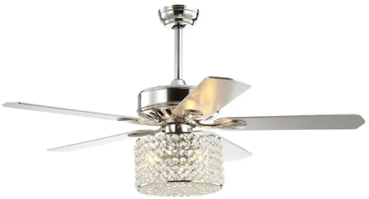 Brandy 3-Light Crystal Prism Drum LED Ceiling Fan With Remote