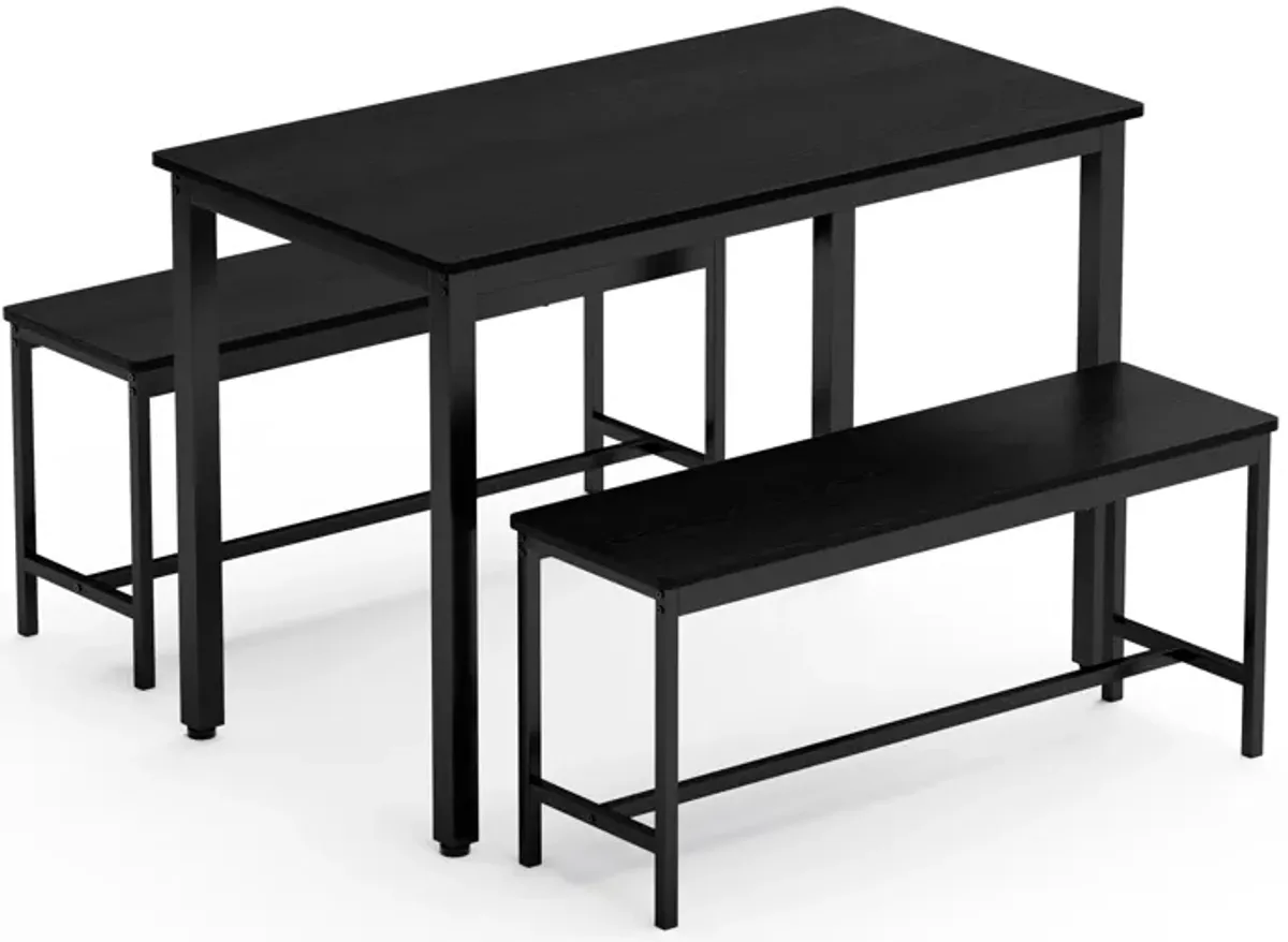 Merax 3 Pieces Dining Table  Bench Set