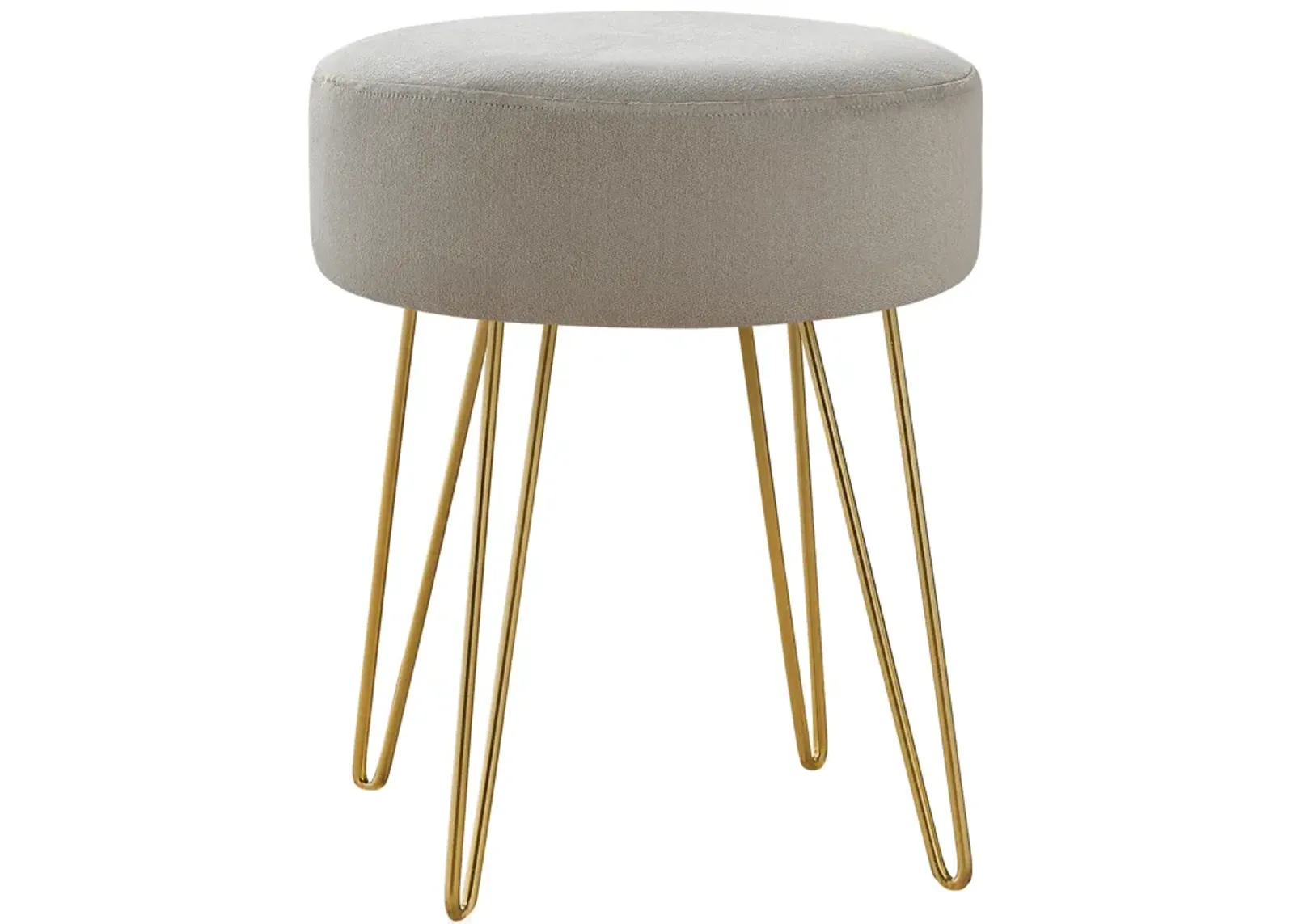 Monarch Specialties I 9000 Ottoman, Pouf, Footrest, Foot Stool, 14" Round, Fabric, Metal Legs, Contemporary, Modern