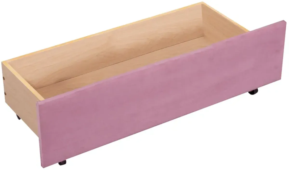Merax Velvet Daybed with Backrest and 2 Drawers