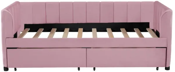 Merax Velvet Daybed with Backrest and 2 Drawers