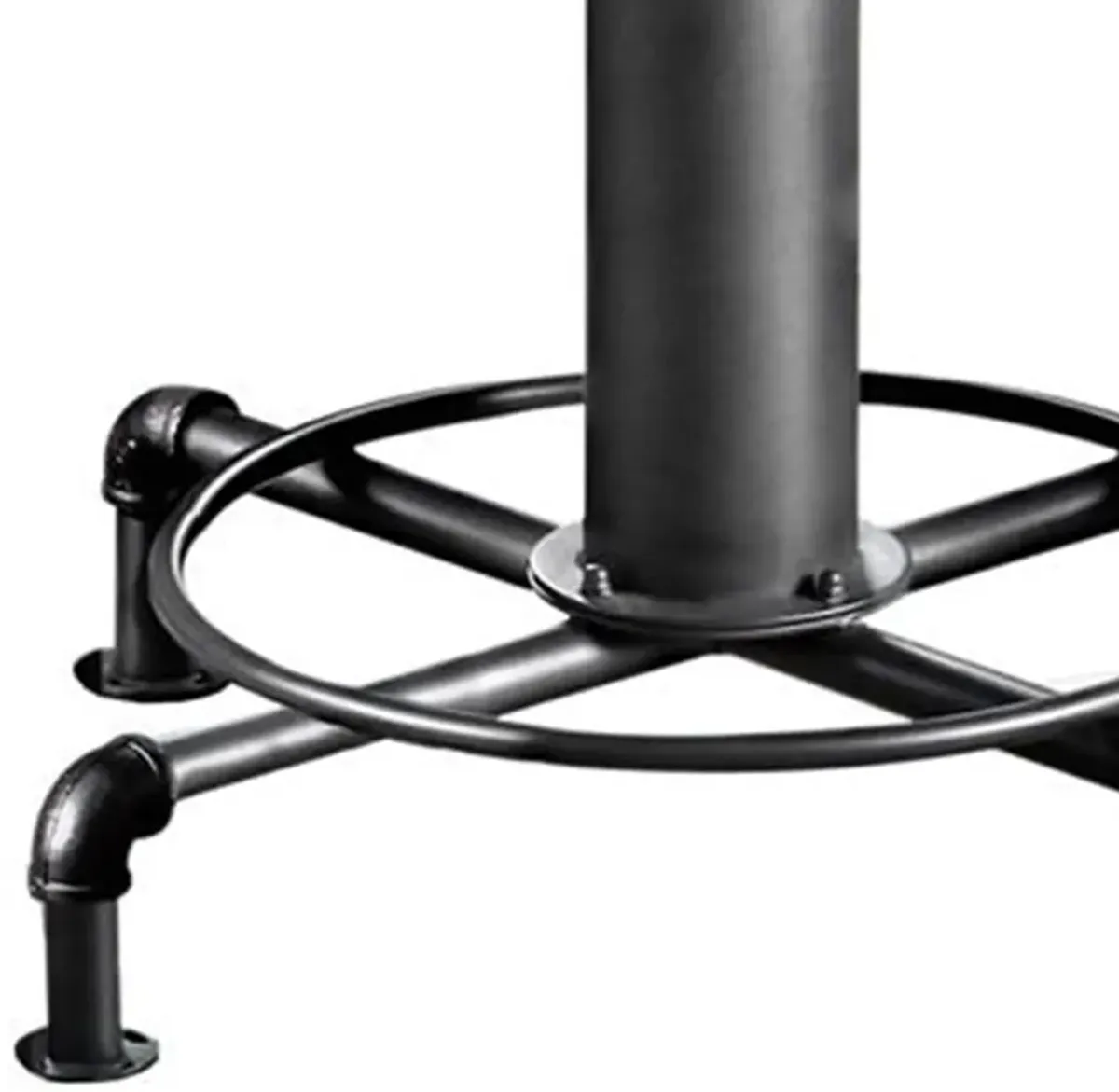 Metal Counter Height Dining Table with Fire Hydrant Inspired Base, Gray-Benzara