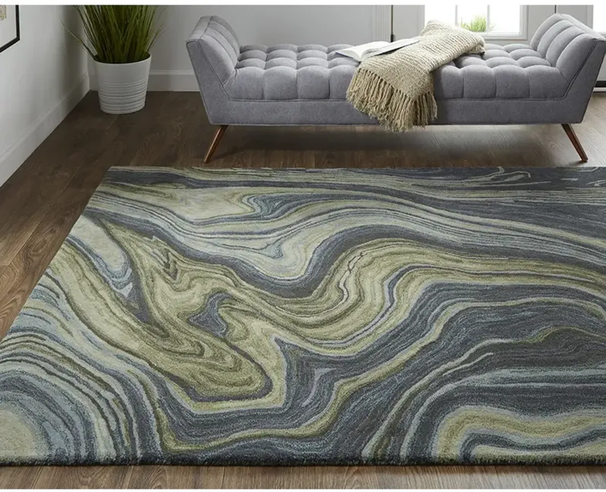 Amira 8631F Blue/Ivory/Green 2' x 3' Rug