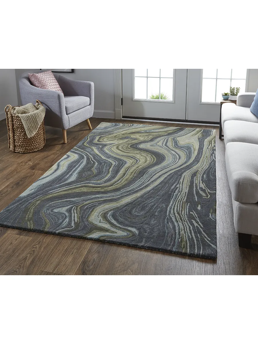 Amira 8631F Blue/Ivory/Green 2' x 3' Rug