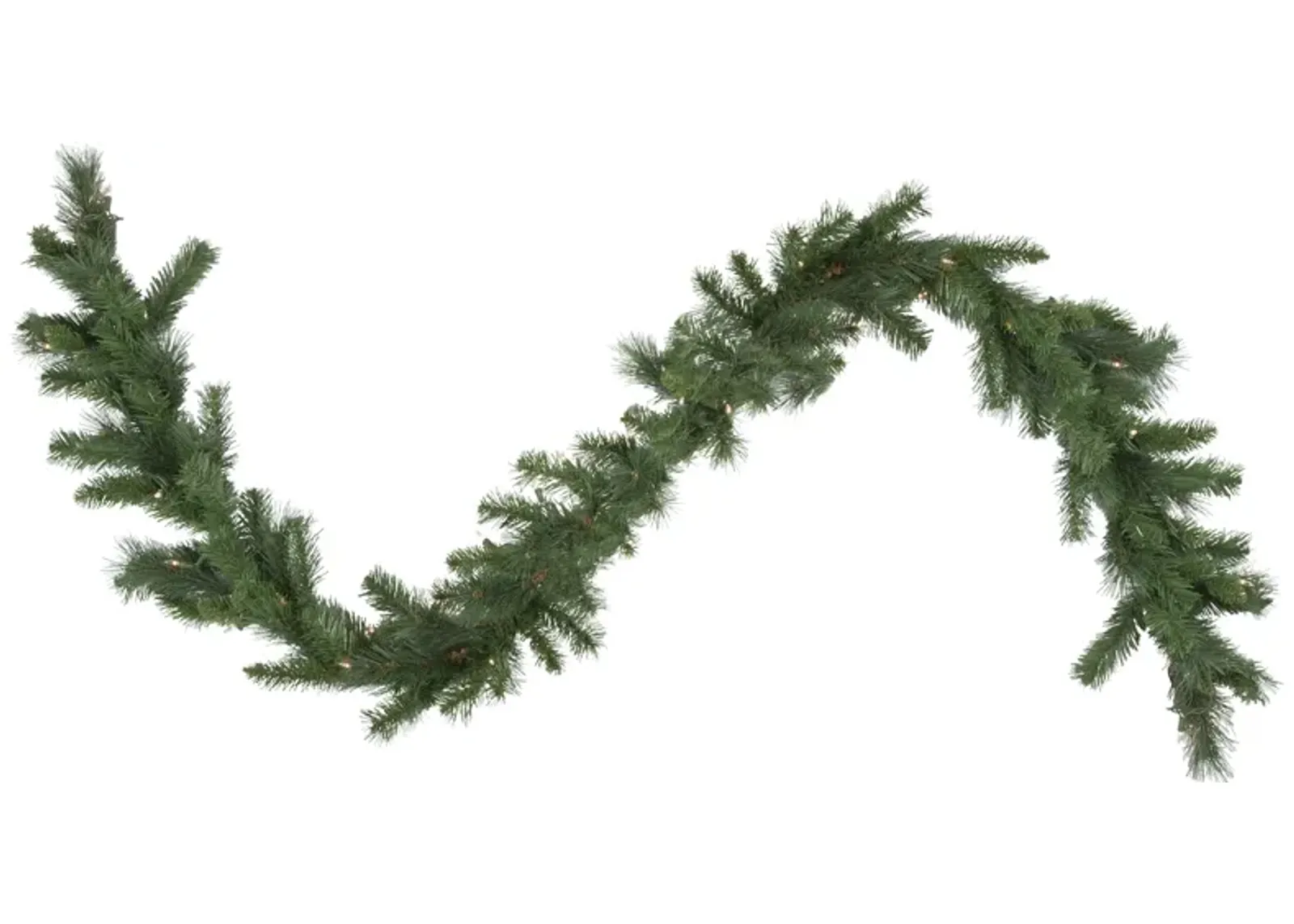 9' x 12" Green Pre-Lit Beaver Pine Artificial Christmas Garland  Clear Lights