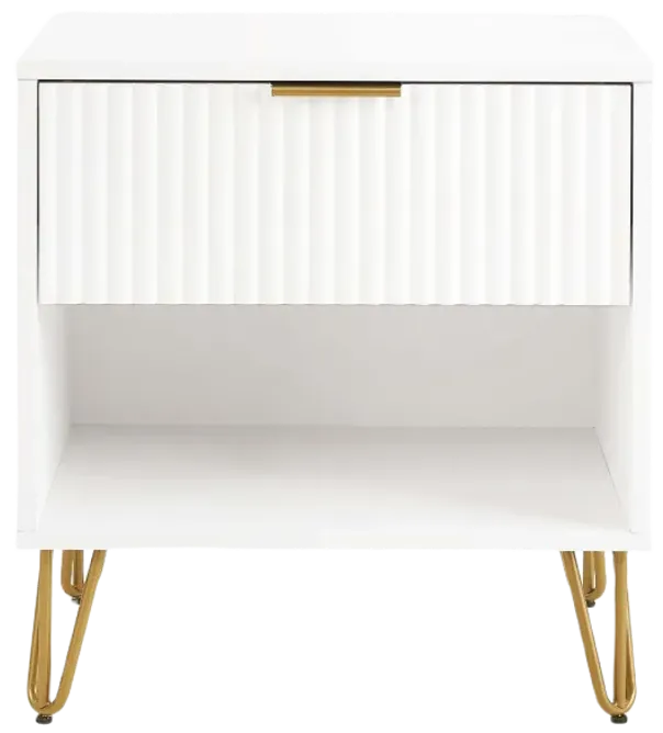 Dumbo 1-Drawer Nightstands in White (Set of 2)