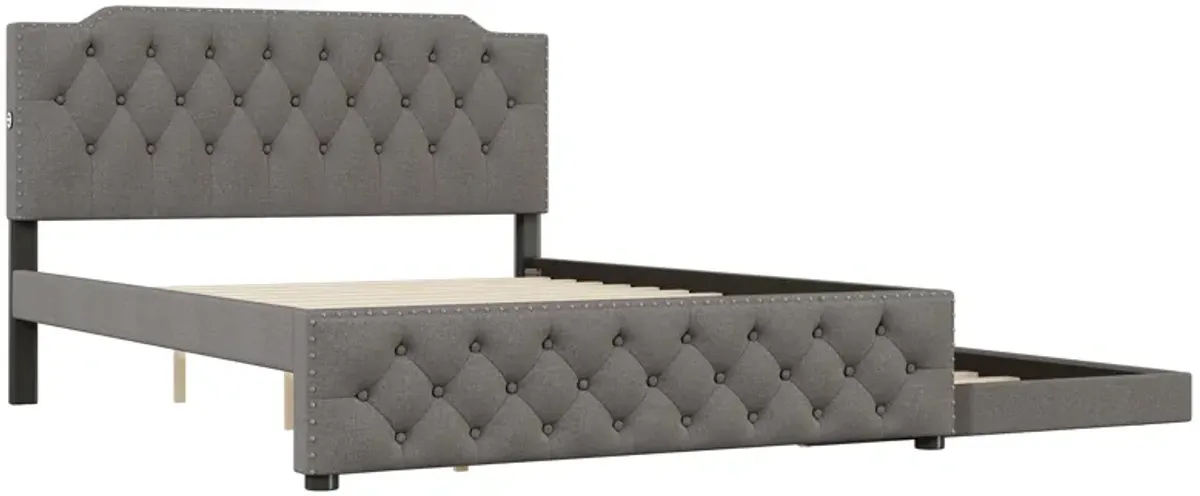 Merax Upholstered Platform Bed with USB Ports