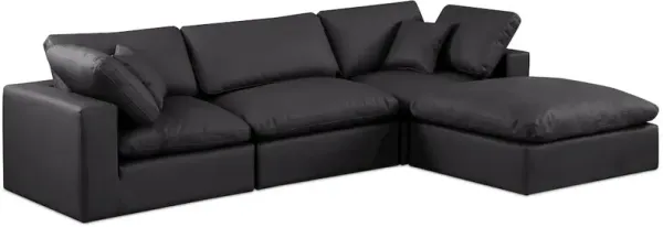 Meridian Furniture Comfy Black Vegan Leather Modular Sectional