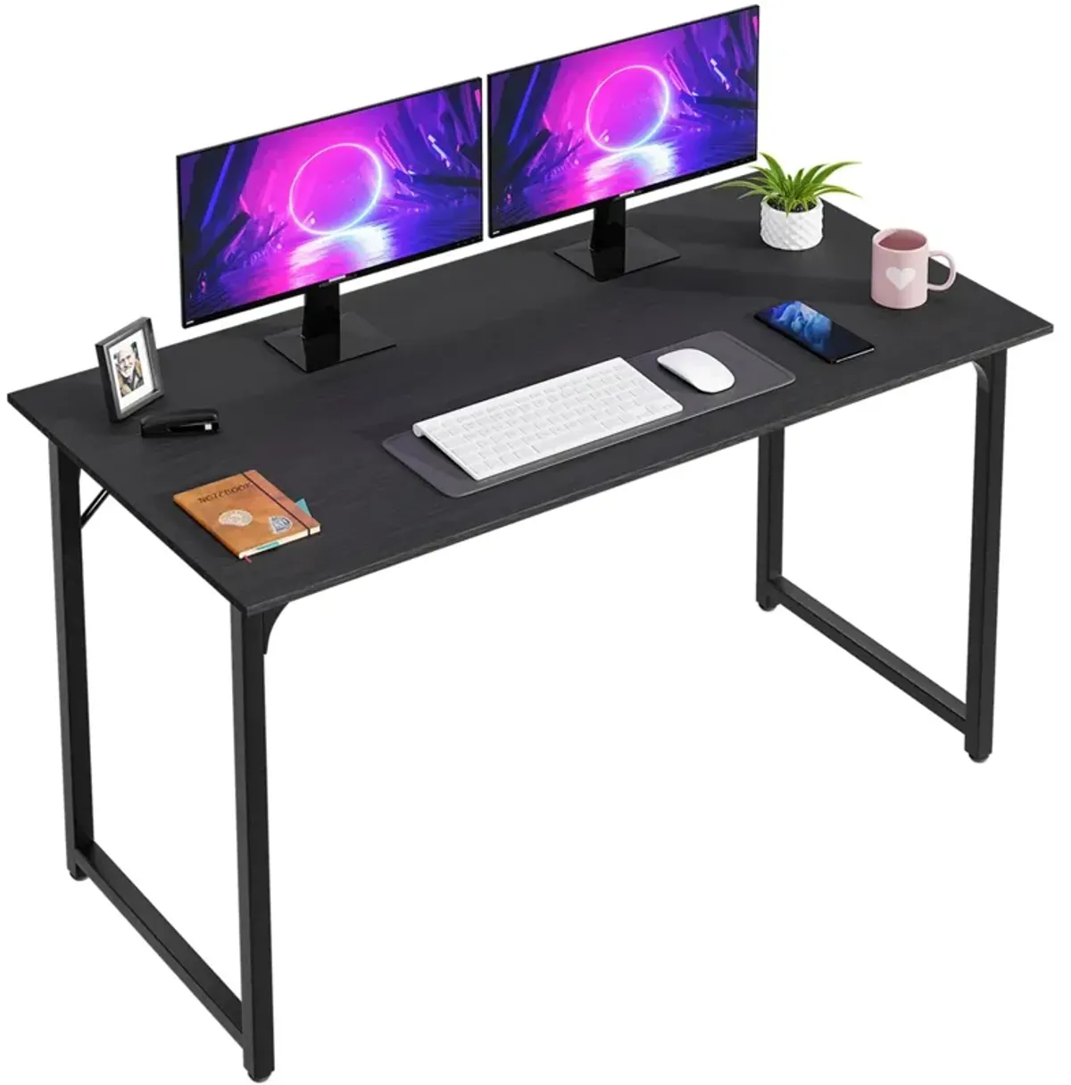 PayLessHere 47 inch Computer Desk Gaming Desk Multi-Function Writing Table Student Art Modren Simple Style PC Wood and Metal Des