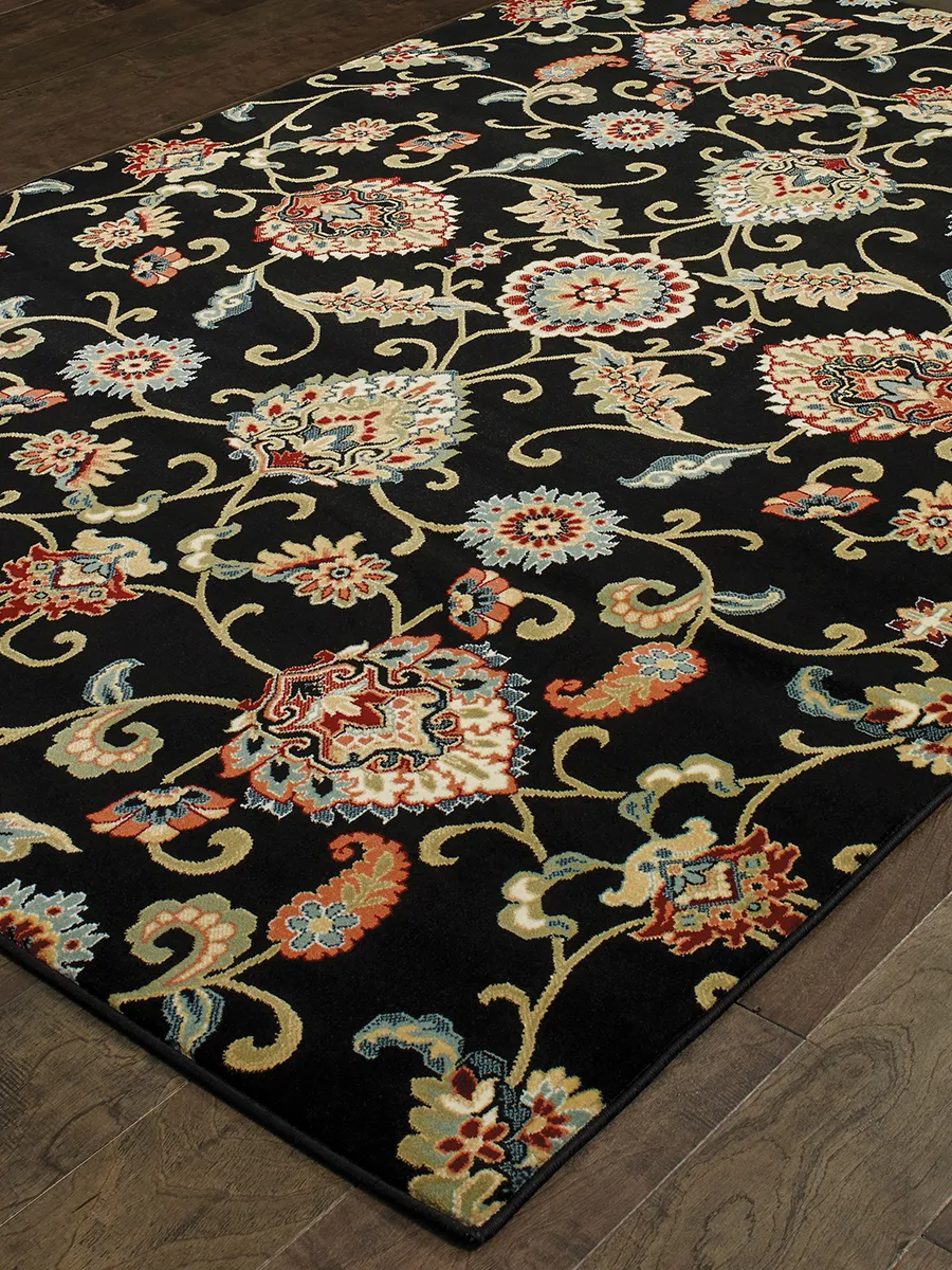 Kashan 5'3" x 7'6" Black Rug