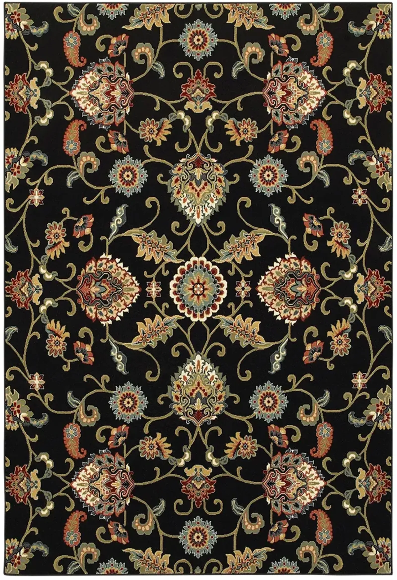 Kashan 5'3" x 7'6" Black Rug