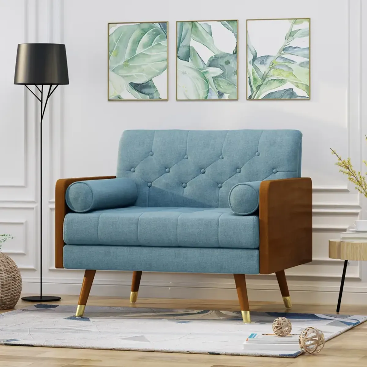 Merax Wooden Frame Soft Cushion Sofa Chair