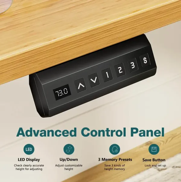 Streamdale Electric Height Adjustable Stand-Up Desk, Yellow, 63" X 24