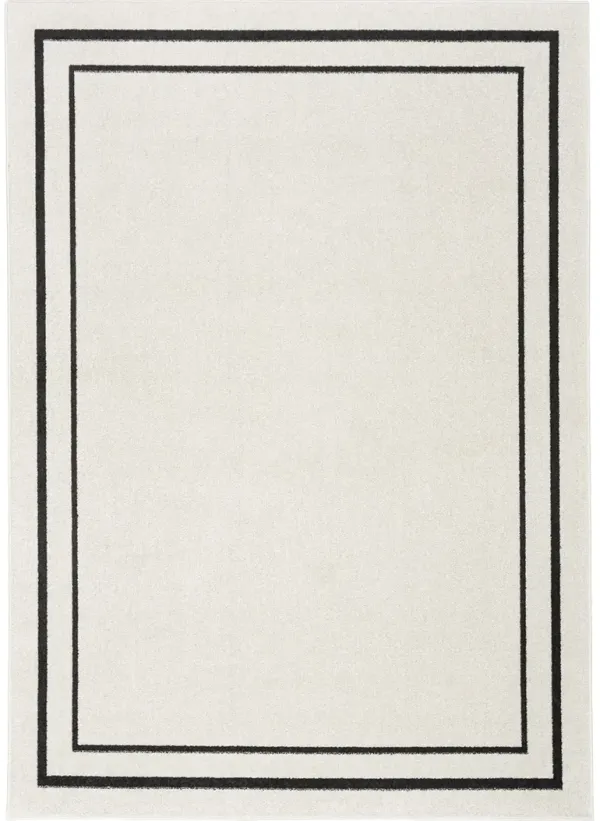 Nourison Essentials NRE02 Ivory/Black 5' x 7' Rug