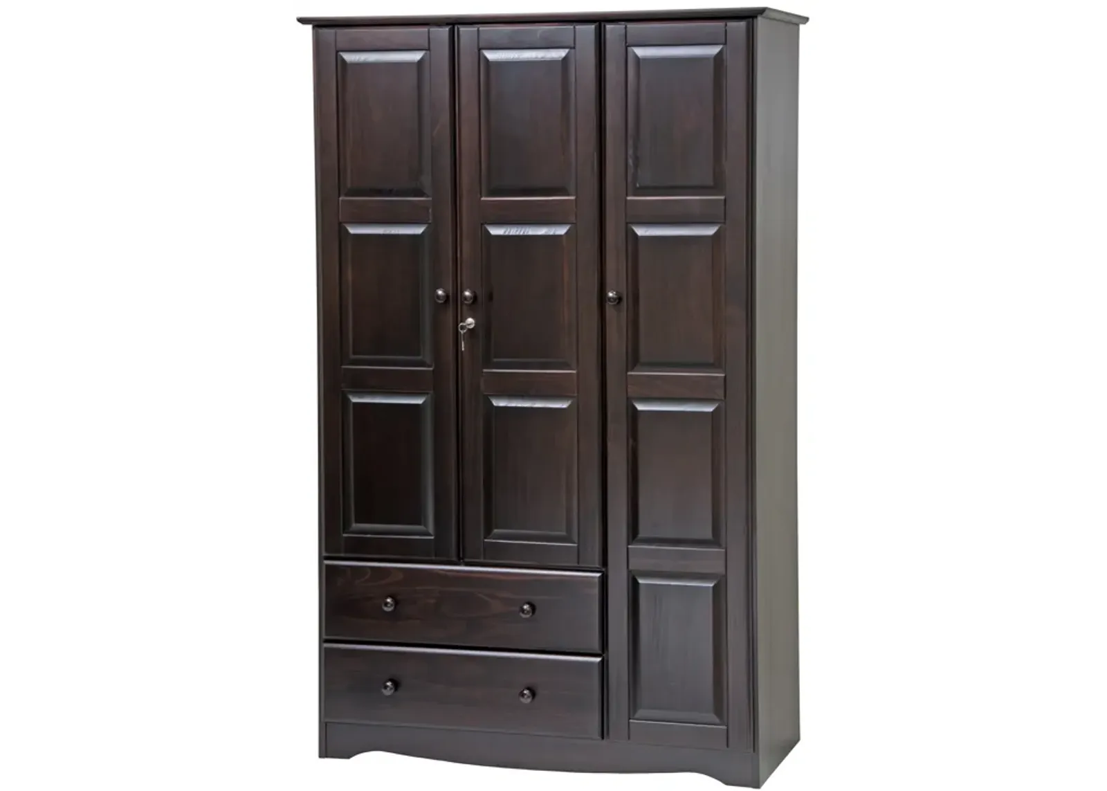 100% Solid Wood Grand 3-Door Wardrobe