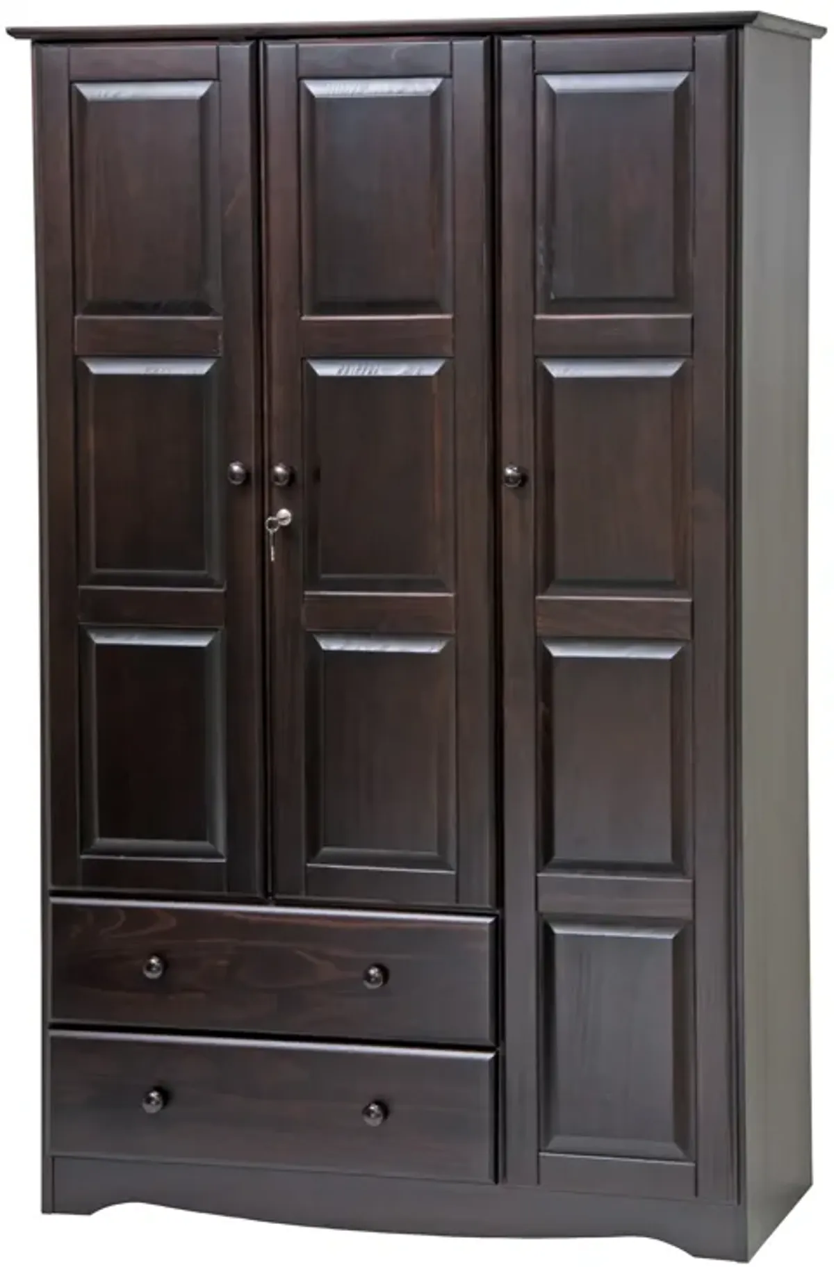 100% Solid Wood Grand 3-Door Wardrobe