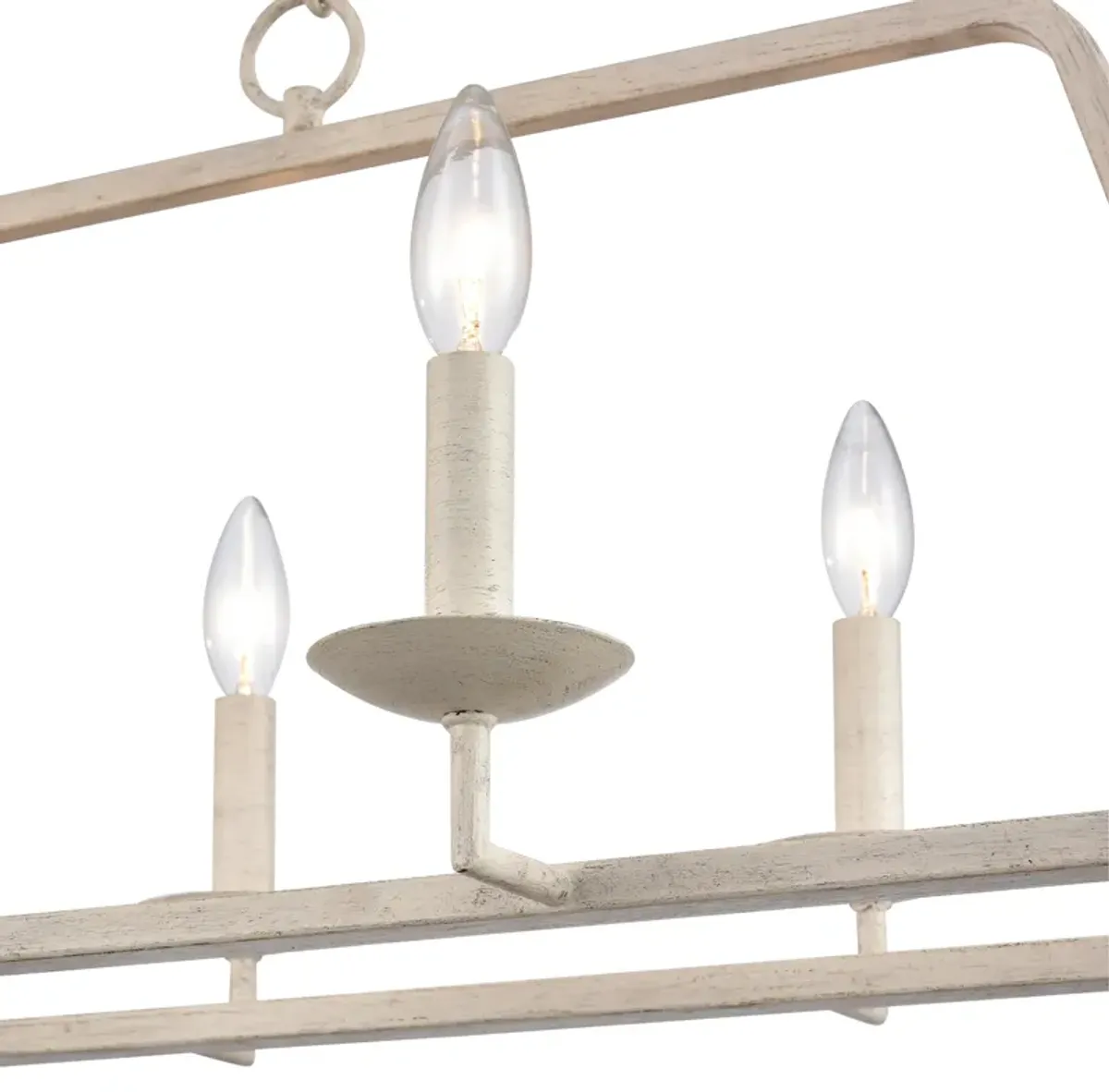 Joanie 34'' Wide 6-Light White Linear Chandelier