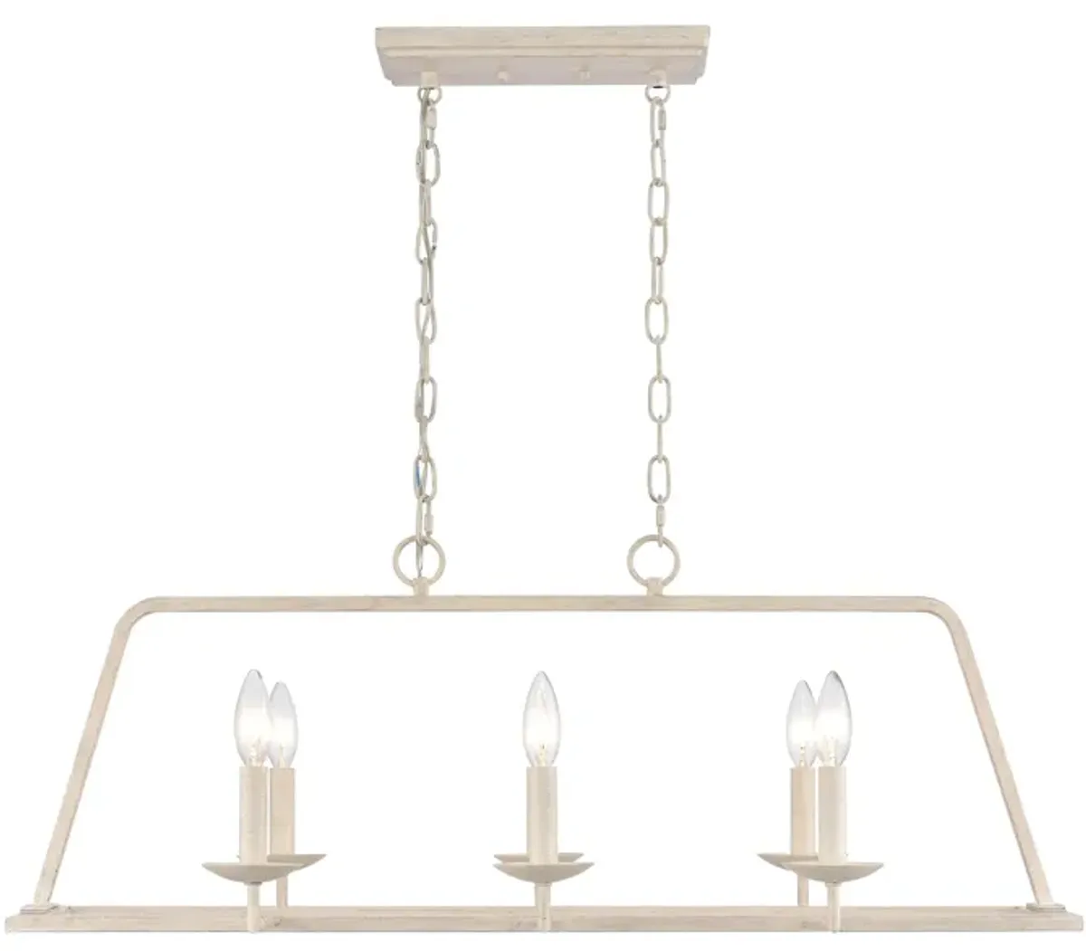 Joanie 34'' Wide 6-Light White Linear Chandelier