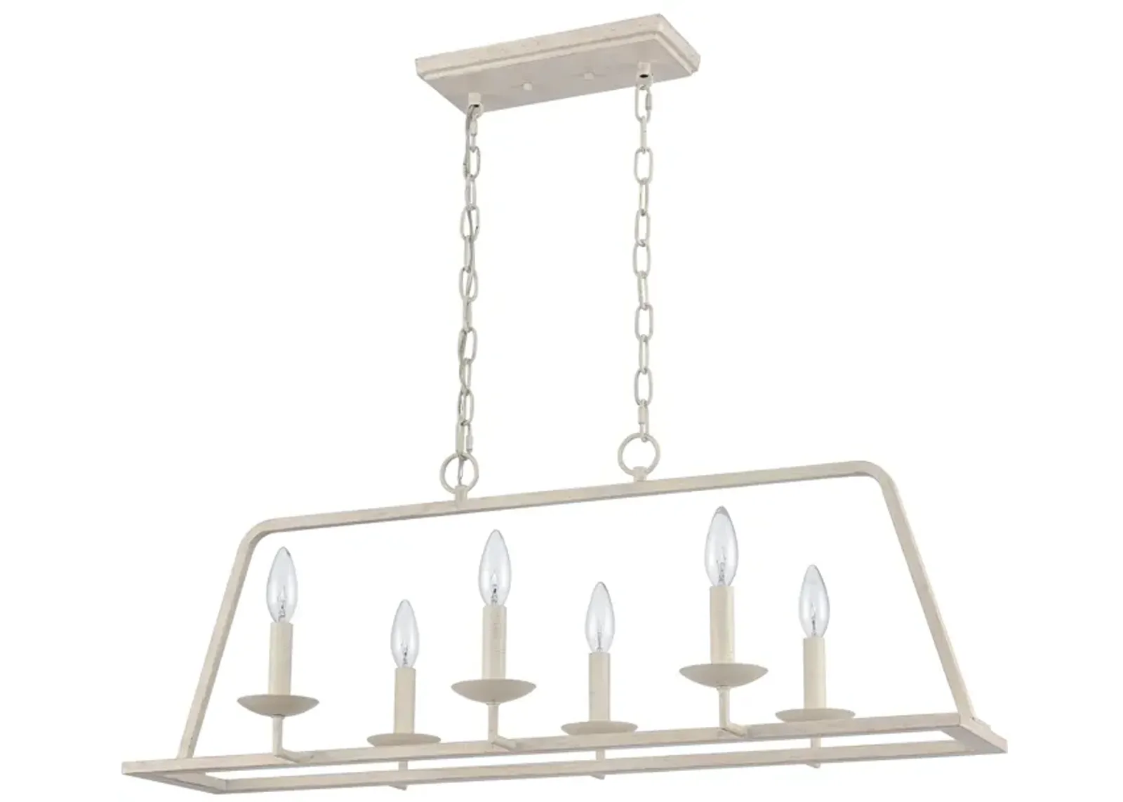 Joanie 34'' Wide 6-Light White Linear Chandelier