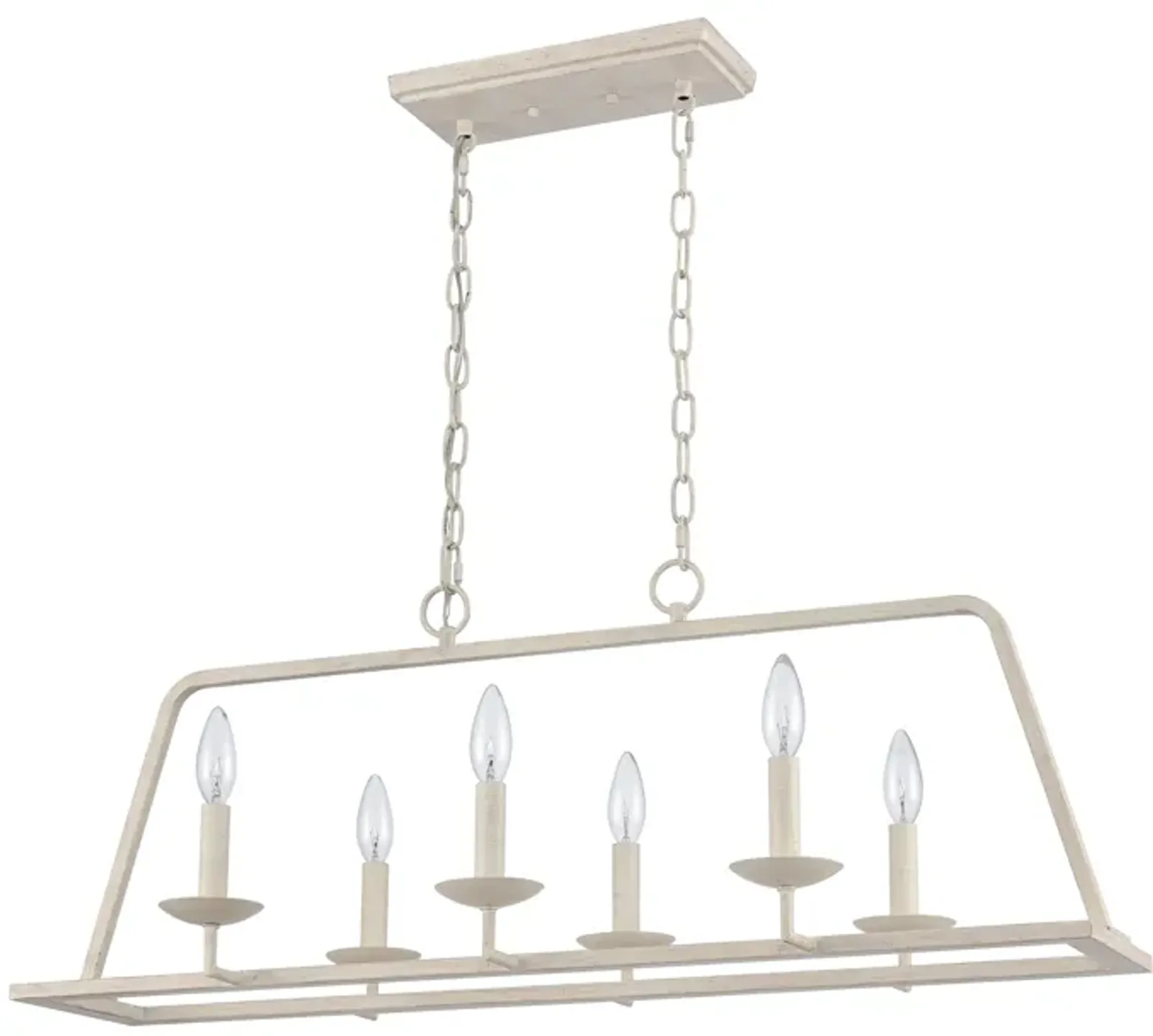 Joanie 34'' Wide 6-Light White Linear Chandelier