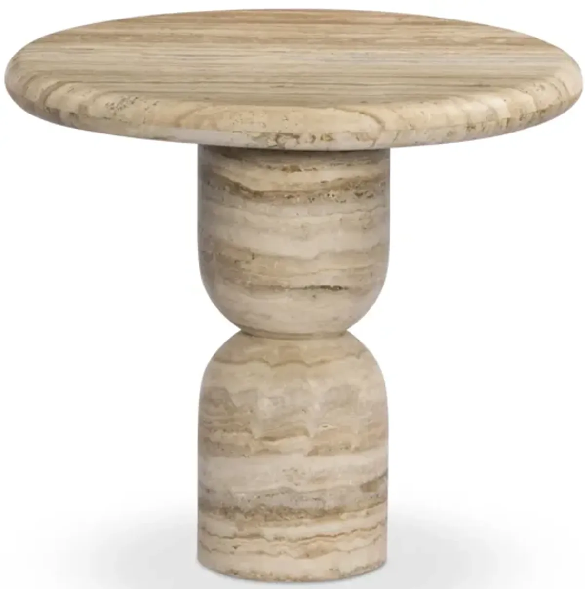 Figueroa Light Beige Travertine End Table