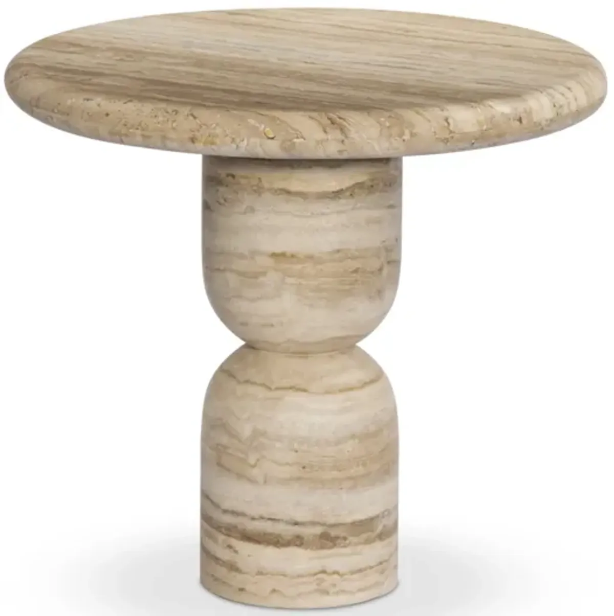 Figueroa Light Beige Travertine End Table