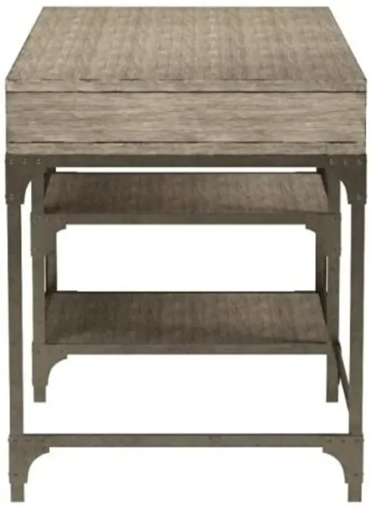 Gorden Desk in Weathered Oak & Silver 92325