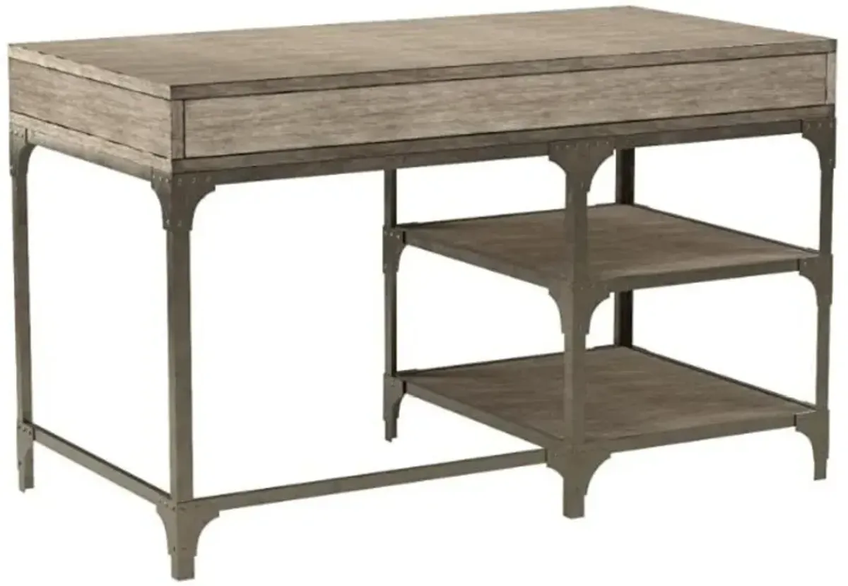 Gorden Desk in Weathered Oak & Silver 92325