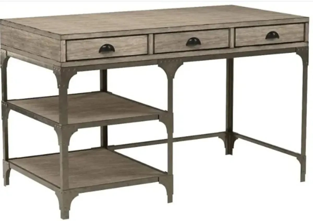 Gorden Desk in Weathered Oak & Silver 92325