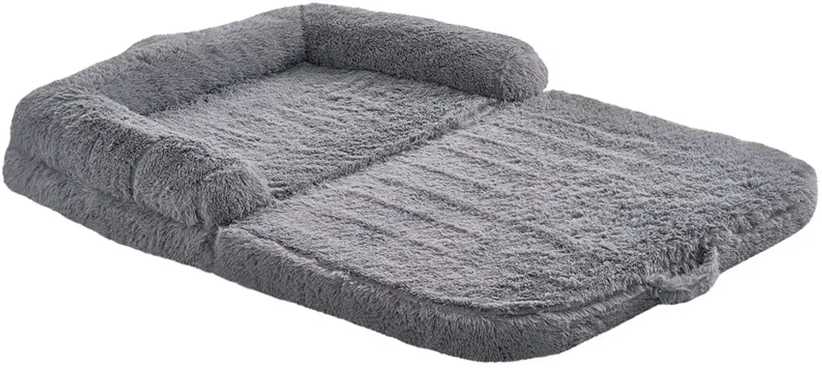 Human Size Dog Bean Bed with Soft PV Velvet, Removable and Washable Cover