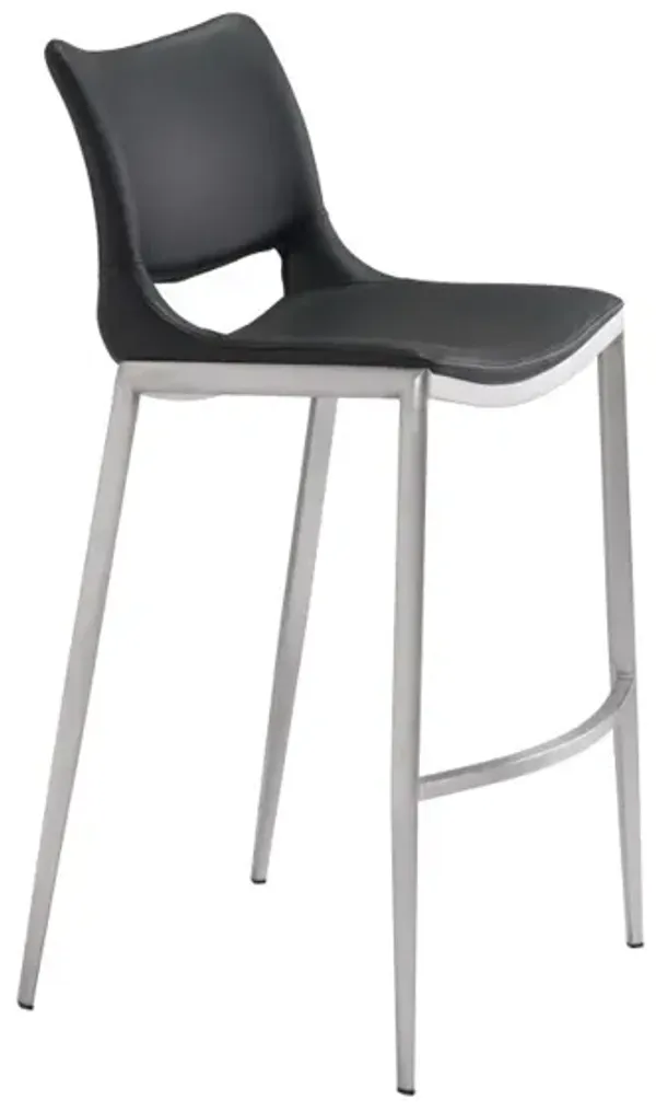 Ace Barstool (Set of 2) Black & Silver