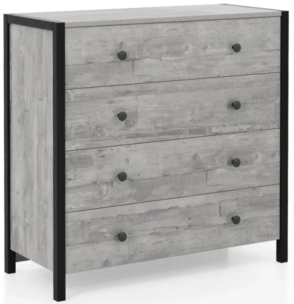 4-Drawer Modern Wooden Dresser Chest for Bedroom or Living Room Storage