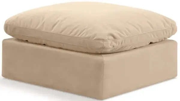 Meridian Furniture Indulge Linen Textured Fabric Ottoman