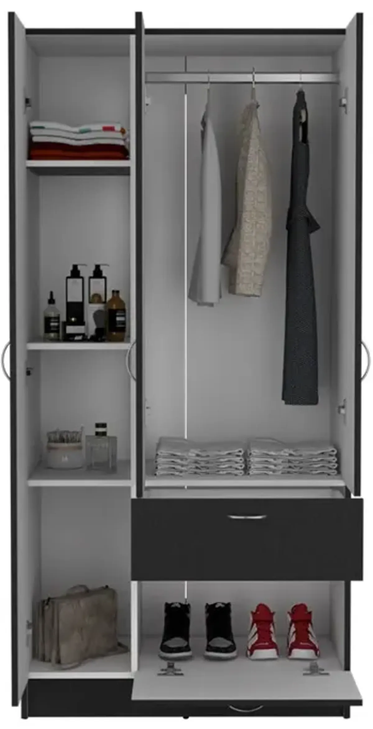 Armoire Cobra, Bedroom, Black / White