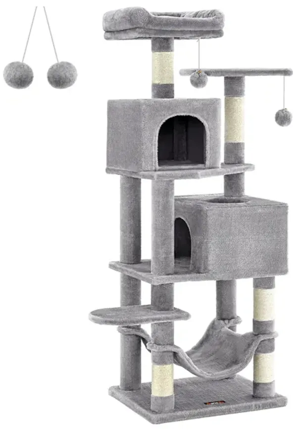 61-Inch Cat Tree - Multi-Level Tower for Active Cats