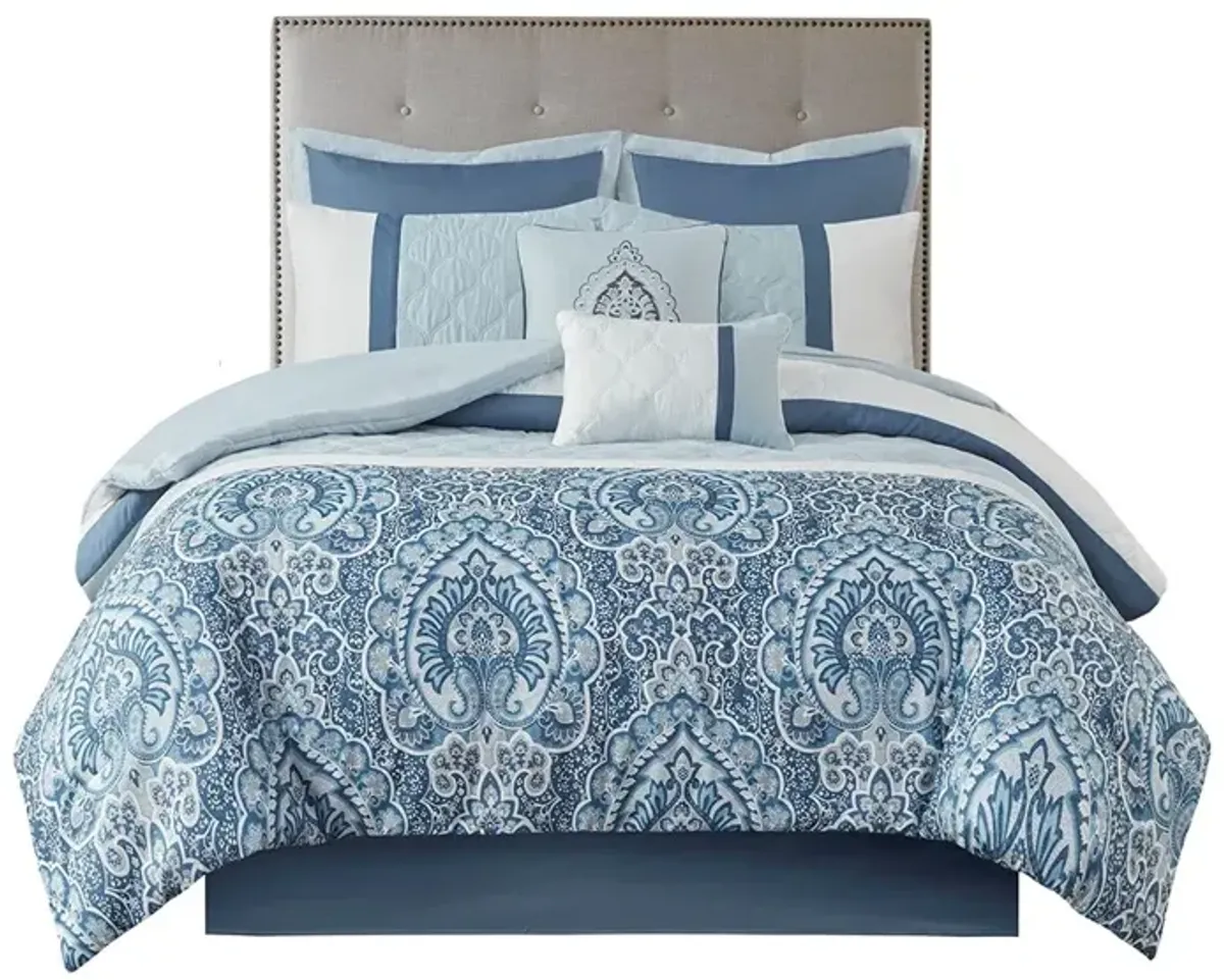 Gracie Mills Ronny 8-Piece Damask-Inspired Comforter Set