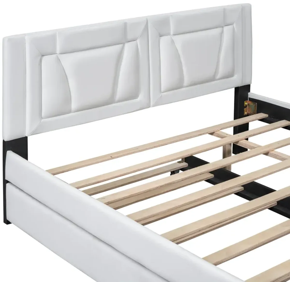 Merax PU Upholstered Platform Bed with Trundle