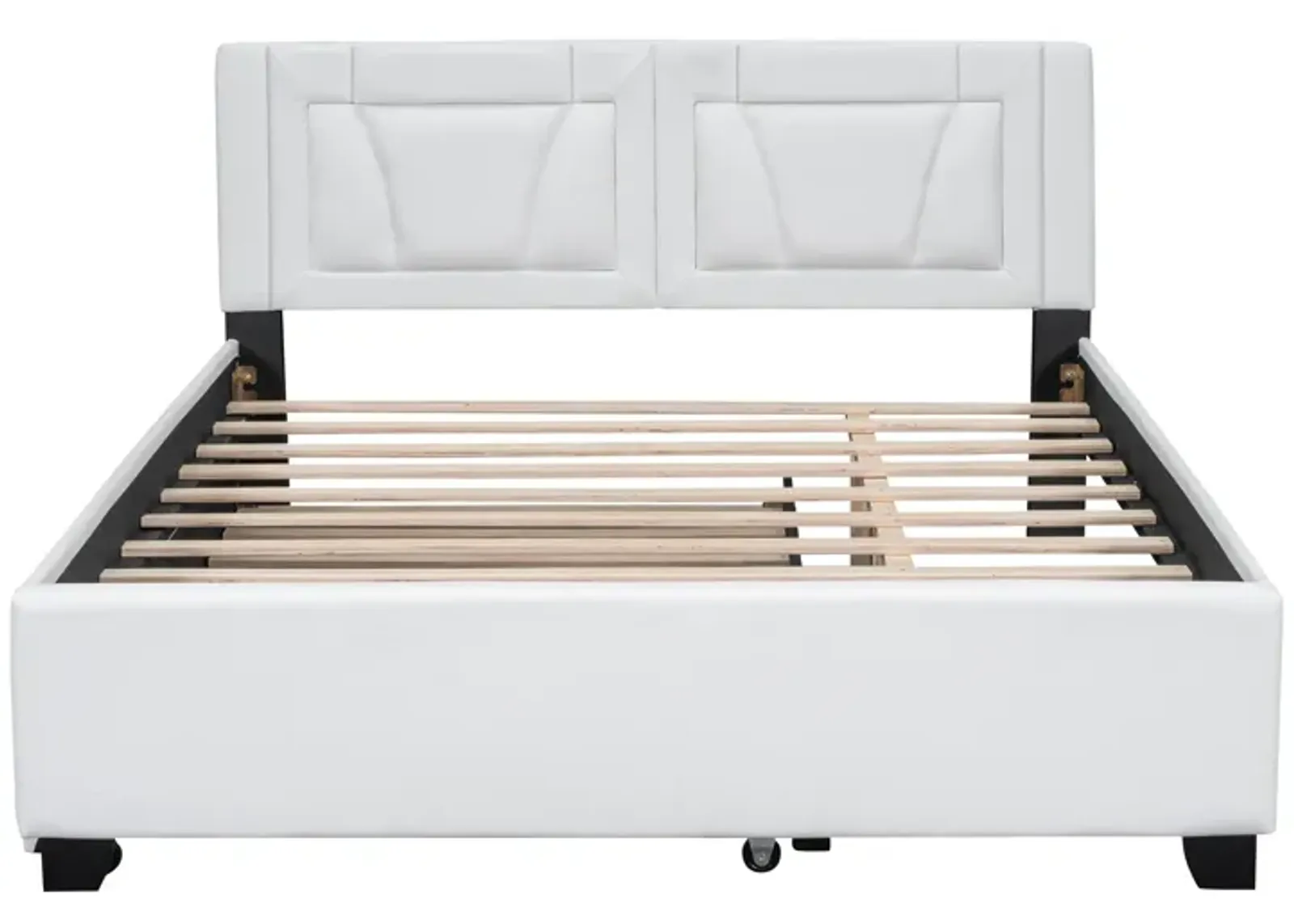 Merax PU Upholstered Platform Bed with Trundle