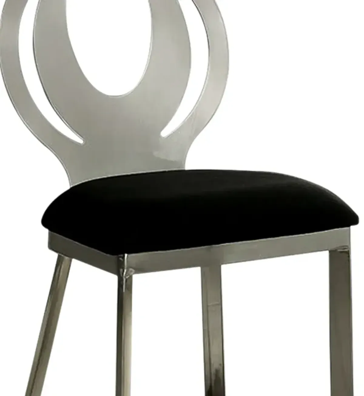 Orla Contemporary Side Chair With Black Microfabric Seat, Set of 2-Benzara