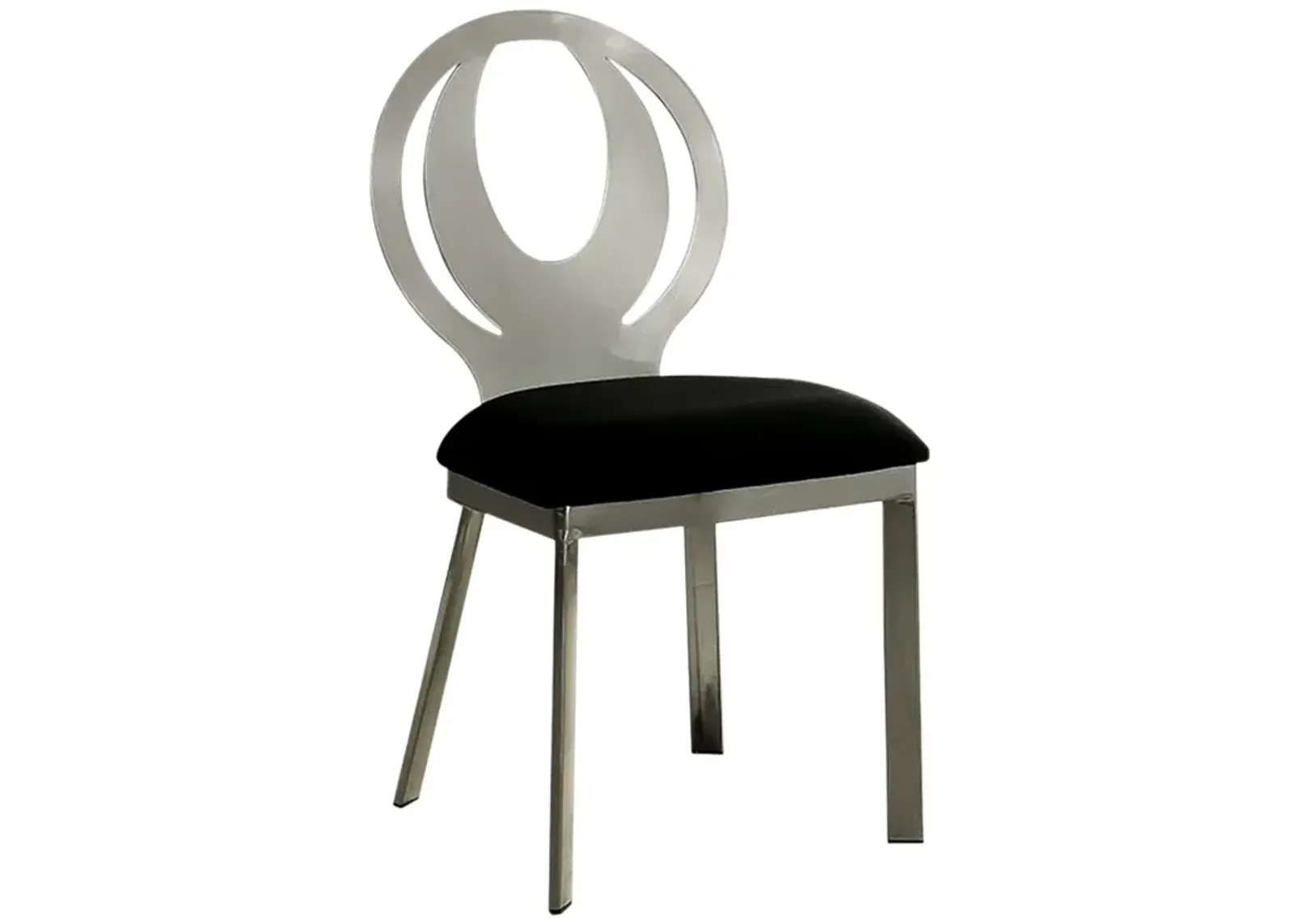 Orla Contemporary Side Chair With Black Microfabric Seat, Set of 2-Benzara