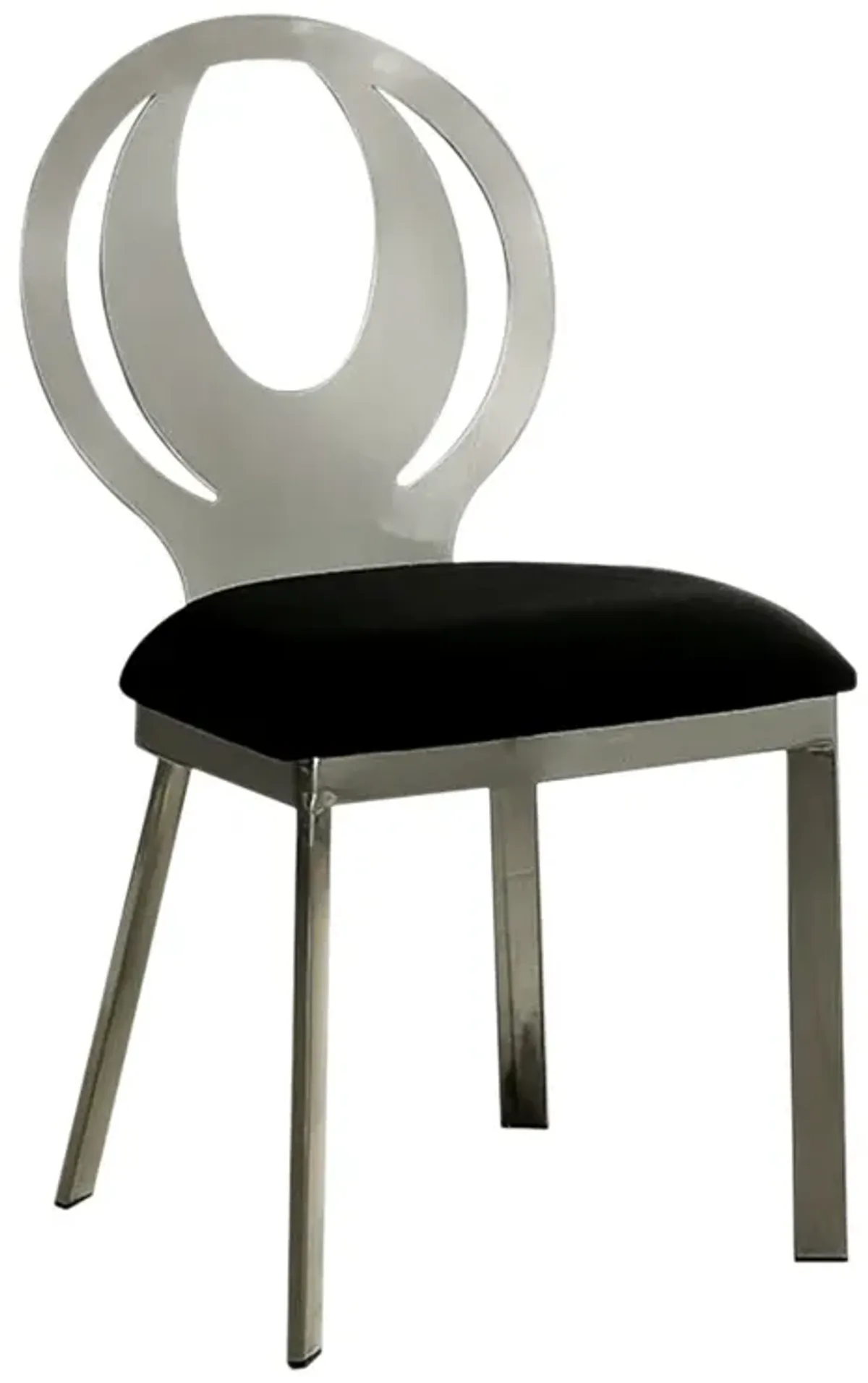 Orla Contemporary Side Chair With Black Microfabric Seat, Set of 2-Benzara