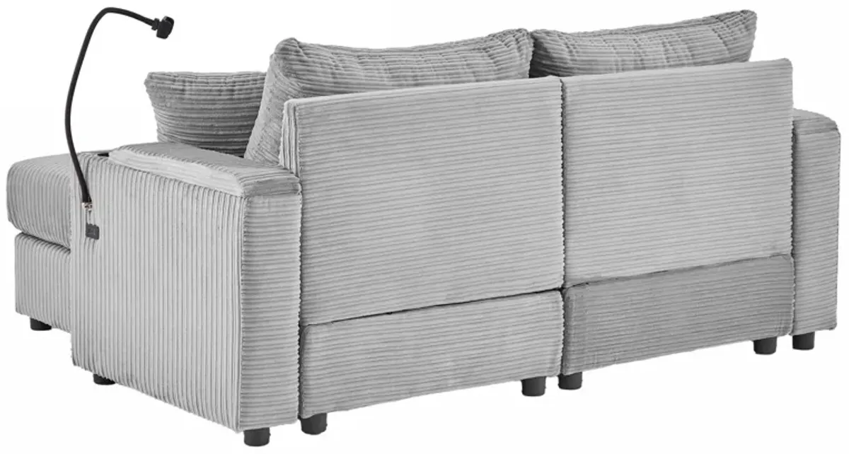 Merax Modern Loveseat Sofa with A Movable Ottoman