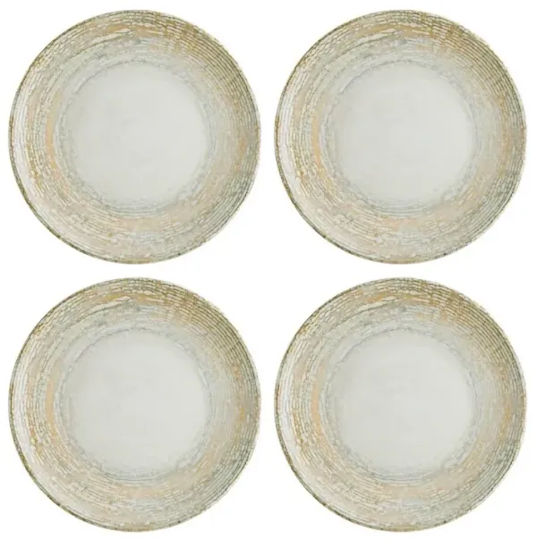 Patera dia.12" Round Decorated Porcelain Plate (Set of 4)
