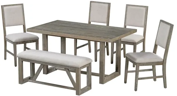 Merax 6-Piece Retro Wood Dining Set