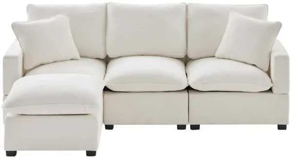 Merax Modern Modular Chenille Sectional Sofa with Pillows