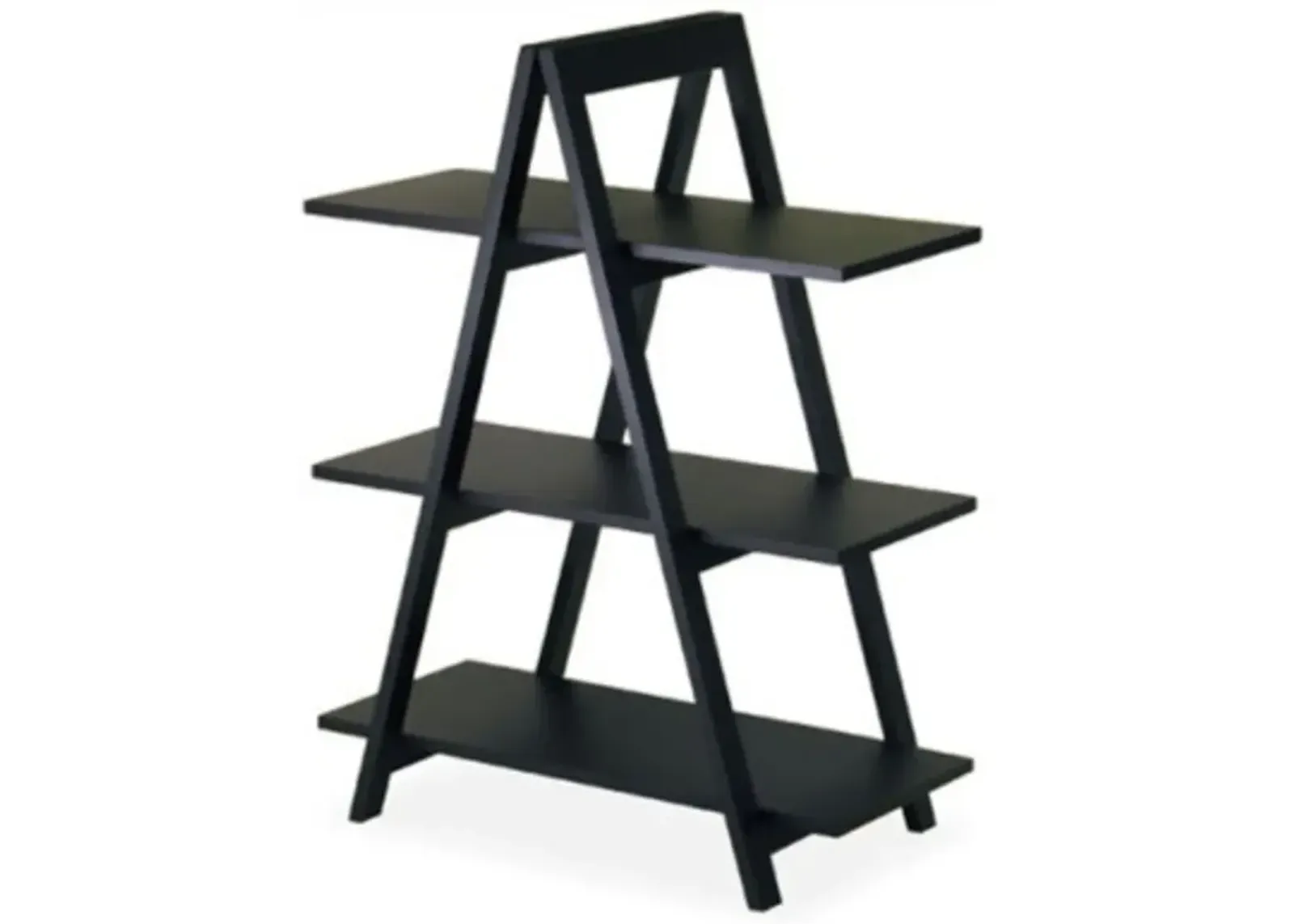 Hivvago Modern 3-Tier A-Frame Display Shelf Bookcase in Black