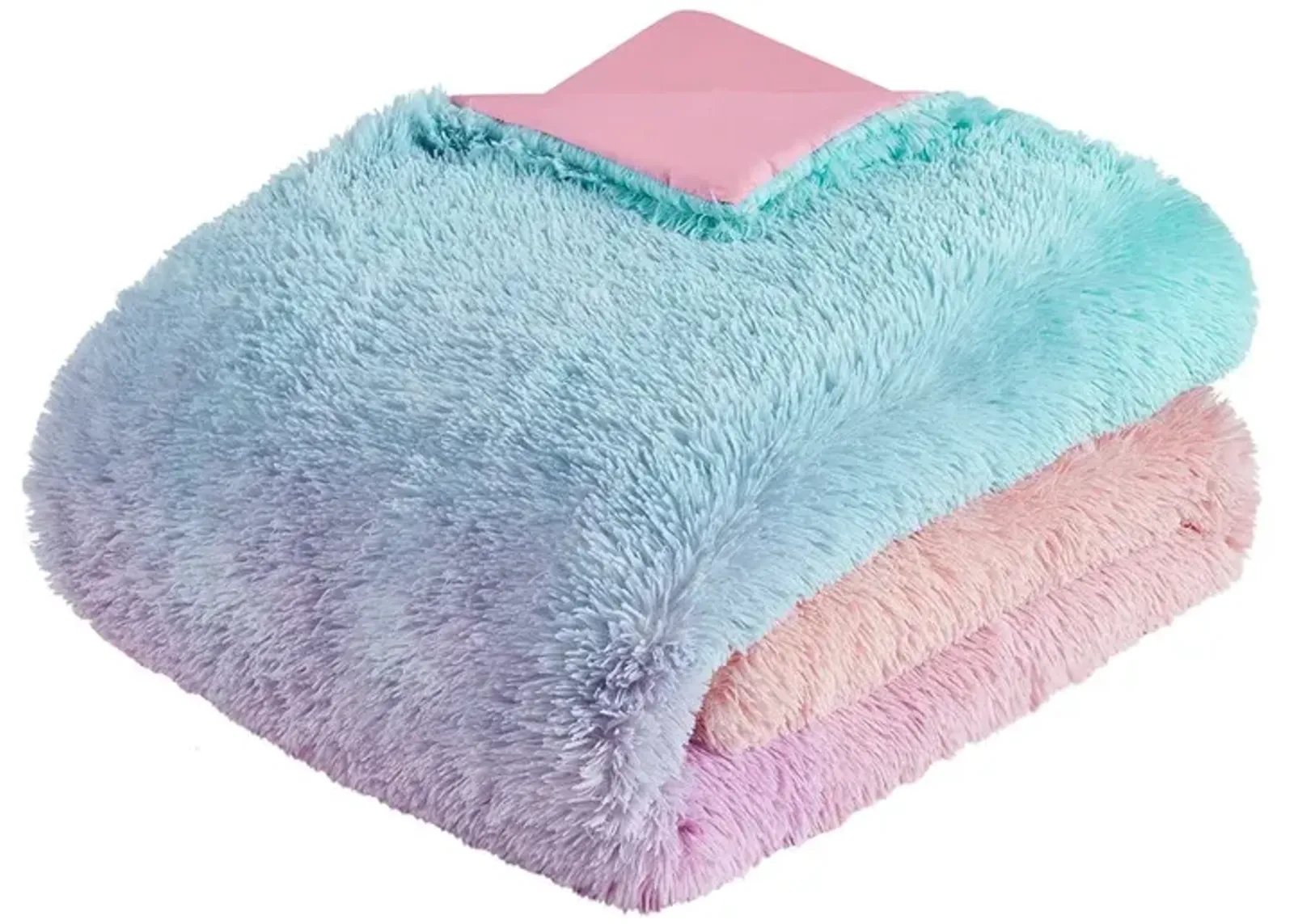 Gracie Mills Herman Ombre Shaggy Faux Fur Comforter Set