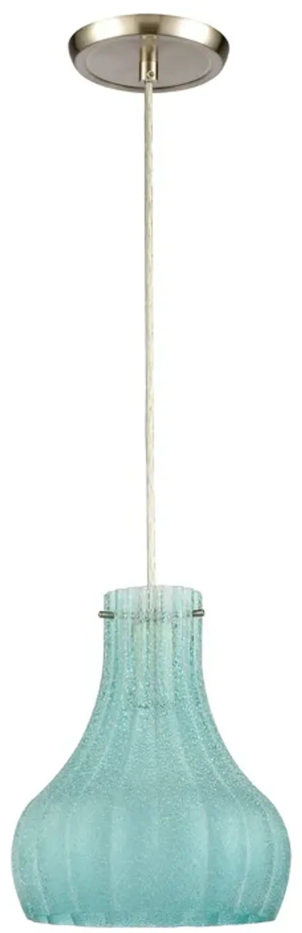 Coastal Scallop 8'' Wide 1-Light Blue Mini Pendant