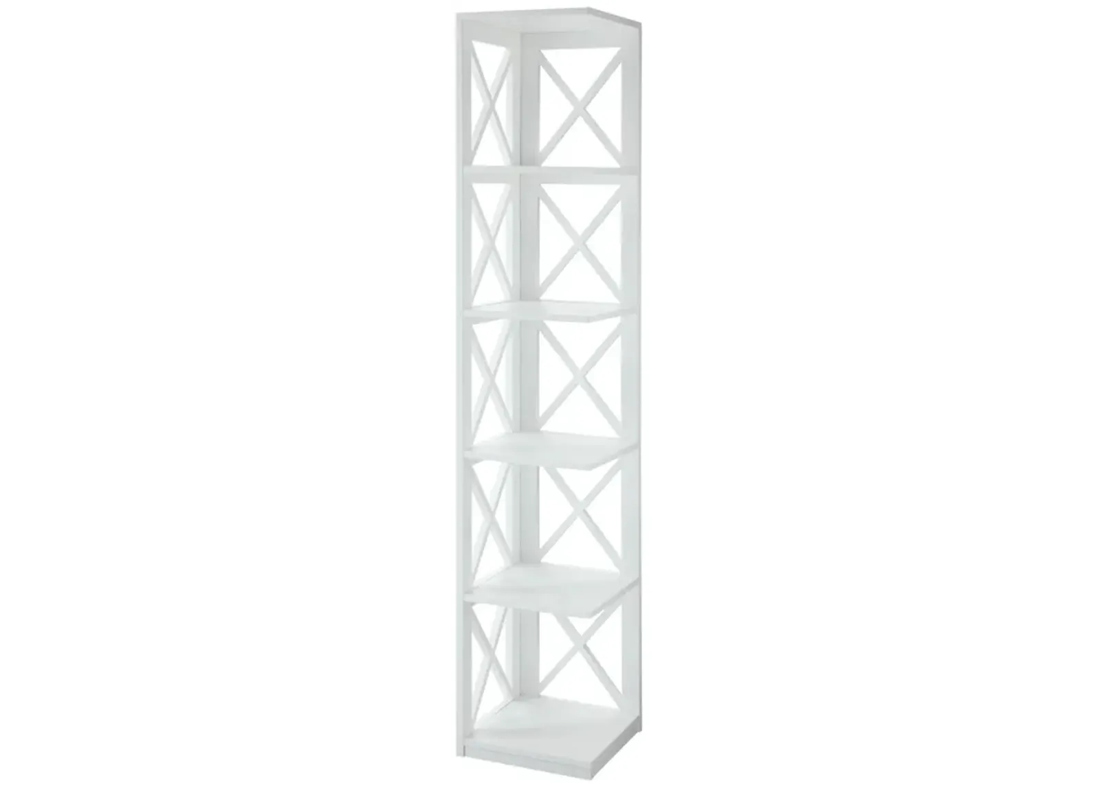 Convenience Concepts Oxford 5 Tier Corner Bookcase, White